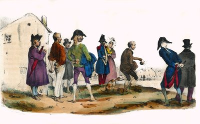 Martin, a labdajátékos. A Groteszk albumban, a kiemelkedő típusok választása, Victor Adam illusztrációi, Párizs, 1850 körül. alkotó: Victor Adam