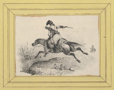 Soldat auf galoppierendem Pferd alkotó: Victor Adam