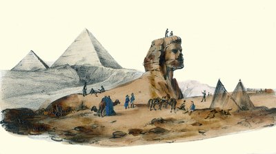 A francia ezredes Egyiptomban. a „” Album Grotesque, Choices of Remarkable Types”-ben, Victor Adam illusztrációi, Párizs, 1850 körül. alkotó: Victor Adam