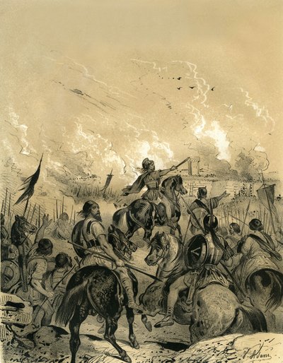 A gallok a 390-es alliai csata után foglalták el Rómát. Victor Adam (1801-1866) metszete az Ardant testvérek által a 19. század közepén kiadott "Franciaország a középkorban" című könyvben. alkotó: Victor Adam