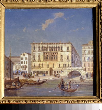 ""Vue de Venise: le palais Bernardo"" (Velence látképe. A Palazzo Bernardo) Jean-Victor (Jean Victor) Vincent Adam festménye (1801-1867) 19. századi Állami Művészeti Múzeum, Tula, Oroszország alkotó: Victor Adam