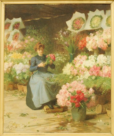 Virágárus a Madeleine templom előtt alkotó: Victor Gabriel Gilbert