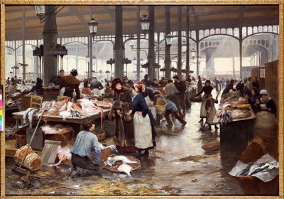 A Halcsarnok a Központi piacon alkotó: Victor Gabriel Gilbert
