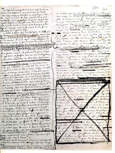 Hugo "Les Miserables" című művének autográfiai oldala. 1845-1861 (dokumentumok (levelek)) alkotó: Victor Hugo