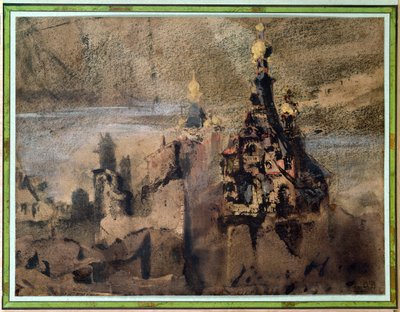 Spanyolország emléke, 1850 (tintás mosás és gouache papíron) alkotó: Victor Hugo