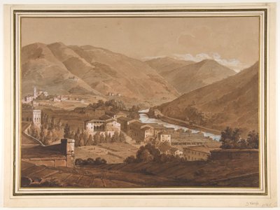 Város egy alpesi völgyben alkotó: Victor Jean Nicolle