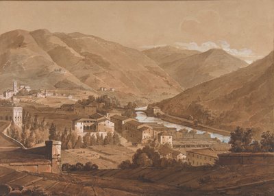 Város egy alpesi völgyben, n.d. alkotó: Victor Jean Nicolle