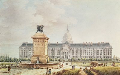 Kilátás a Hotel des Invalidesre (tinta és akvarell papíron) alkotó: Victor Jean Nicolle