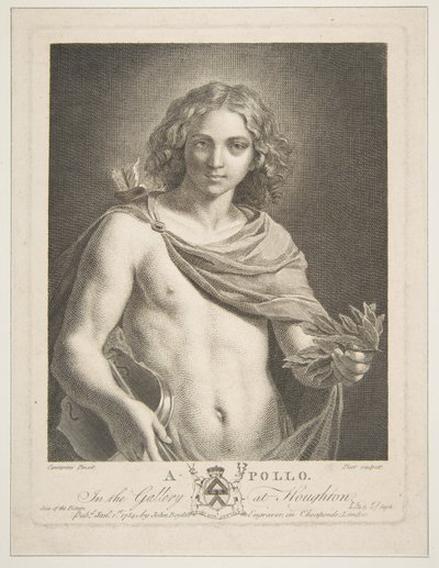 Apolló köpenyben, babérággal és hegedűvel, 1784. alkotó: Victor Marie Picot