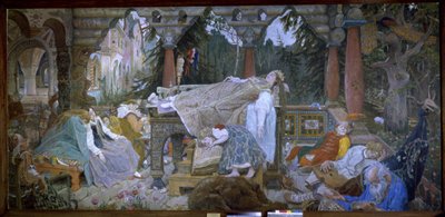 Csipkerózsika (hagyományos mese) - Csipkerózsika - Viktor Mihajlovics Vasnyecov (1848-1926) festménye, olaj, vászon alkotó: Victor Mikhailovich Vasnetsov