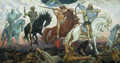 Az Apokalipszis négy lovasa, 1887 alkotó: Victor Mikhailovich Vasnetsov