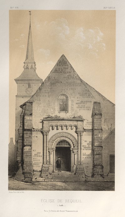 Festői építészet vagy a 15. századi műemlékek. És XVI. Századok: XV. és XVI. századi francia kastélyok: Pl. 58, De Requeil templom (Sarthe) alkotó: Victor Petit