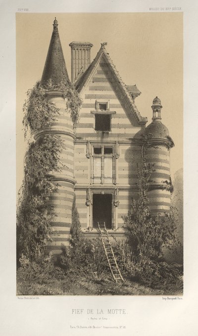 Festői építészet vagy a 15. századi műemlékek. És XVI. Századok: XV. és XVI. századi francia kastélyok: Pl. 72, Fief De La Motte (Saône et Loire) alkotó: Victor Petit