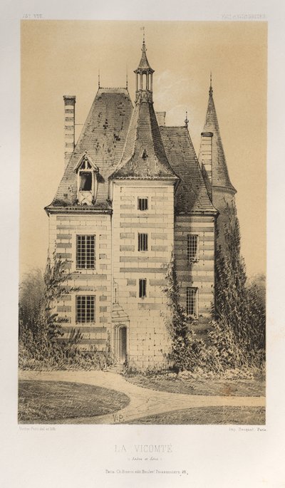 Festői építészet vagy a 15. századi műemlékek. És XVI. Századok: XV. és XVI. századi francia kastélyok: Pl. 75, La Vicomté (Saône et Loire) alkotó: Victor Petit
