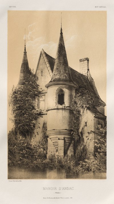 Festői építészet vagy a 15. századi műemlékek. És XVI. Századok: XV. és XVI. századi francia kastélyok: Pl. 98, Manoir d