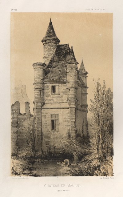 Festői építészet vagy a 15. századi műemlékek. És XVI. Századok: Chateaux De France a XV. és XVI. században: Pl.11, Chateau De Maulny (Haute-Marne) alkotó: Victor Petit