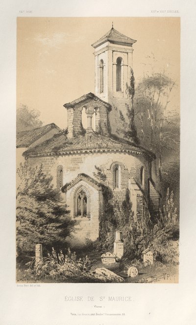 Festői építészet vagy a 15. századi műemlékek. És XVI. Századok: Chateaux De France a XV. és XVI. században: Pl.14, Szent Maurice templom (Bécs) alkotó: Victor Petit