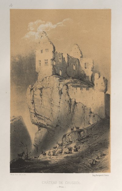 Festői építészet vagy a 15. századi műemlékek. És XVI. Századok: Chateaux De France a XV. és XVI. században: Pl. 30, Chateau De Crussol (Drome) alkotó: Victor Petit