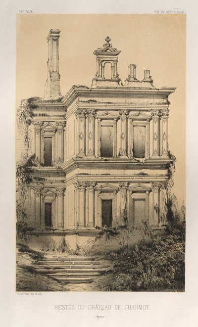...pl. 19, Chateau De Chaumot Yonne maradványai, 1860. alkotó: Victor Petit