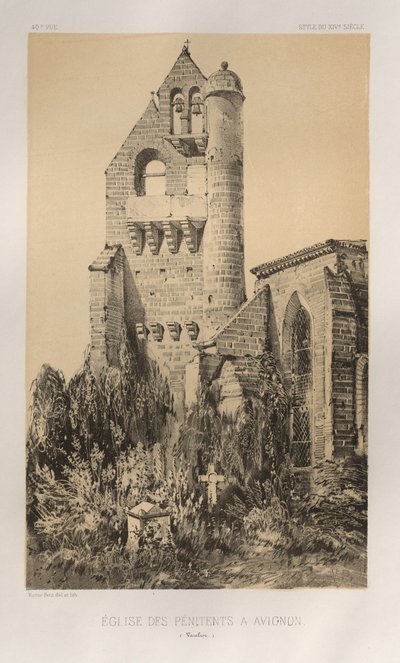 ...pl. 40, Bűnbánók temploma Avignon Vaucluse-ben, 1860. alkotó: Victor Petit