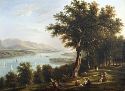 Kilátás a Hyde Parkból a Hudson folyón, 1845 alkotó: Victor de Grailly