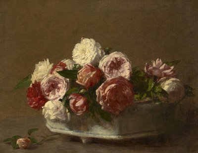 Rózsák egy porcelánültetőben, 1875-1900 körül alkotó: Victoria Dubourg