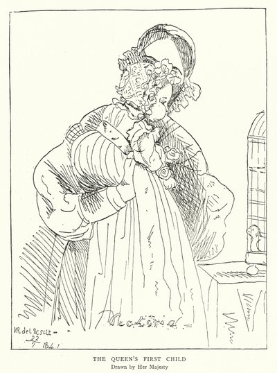 Viktória királynő első gyermeke, őfelsége rajzolta (litho) alkotó: Victoria Queen