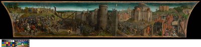 Jeruzsálem elfoglalása Titus által (predella) alkotó: Vienna Master of Mary of Burgundy