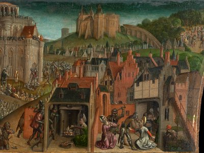 Titus meghódítása Jeruzsálemben (olaj, tábla) (470981 részlet) alkotó: Vienna Master of Mary of Burgundy