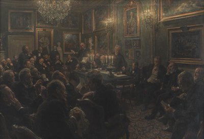 Az akadémiai tanács gyűlése Charlottenborgban 1904-ben alkotó: Viggo Johansen