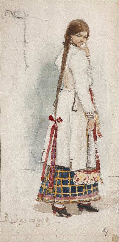 A. Dargomyzhsky Rusalka című operájának jelmezterve alkotó: Viktor Mikhaylovich Vasnetsov