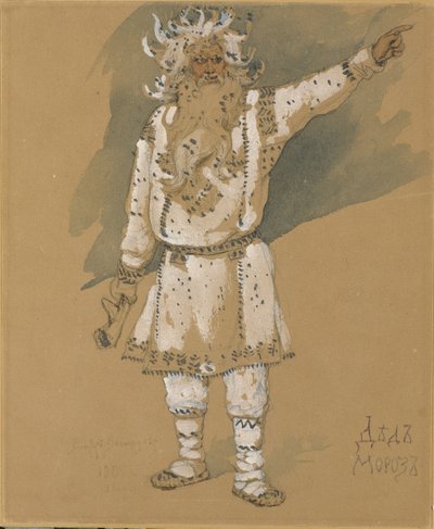 Frost nagypapa. Jelmezterv N. Rimszkij-Korszakov Snow Maiden című operájához, 1885 alkotó: Viktor Mikhaylovich Vasnetsov