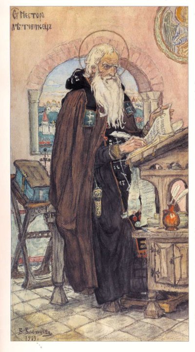 Szent Nestor krónikás, 1919 alkotó: Viktor Mikhaylovich Vasnetsov