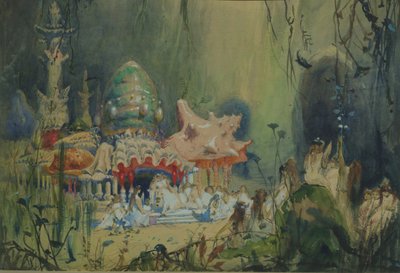 Víz alatti Királyság. Színpadterv A. Dargomyzhsky Rusalka című operájához, 1884 alkotó: Viktor Mikhaylovich Vasnetsov