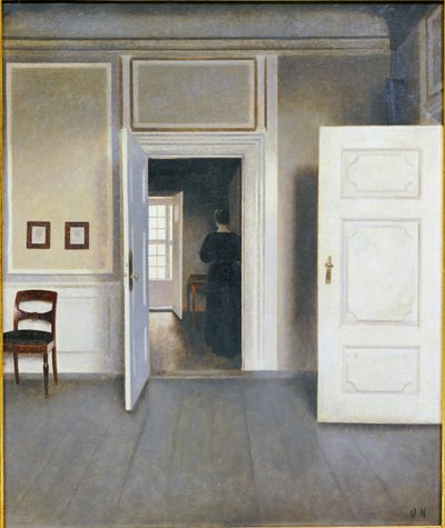 Nő egy belső térben, Strandgrade 30, 1901 alkotó: Vilhelm Hammershoi