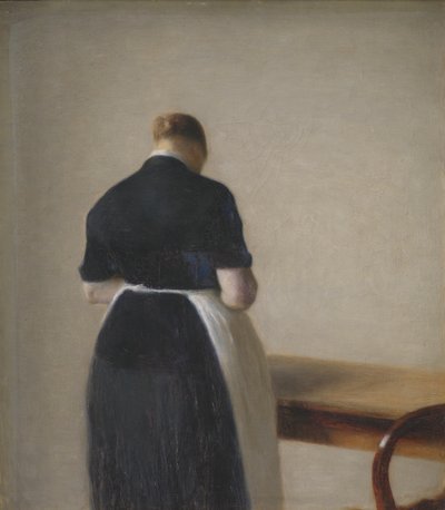 Hátulról látható nő alkotó: Vilhelm Hammershøi