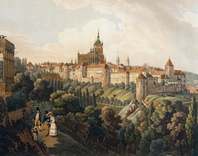 Prága látképe a Belvedere felől Vincent Morstadt (akvarell) alkotó: Vincenc Morstadt