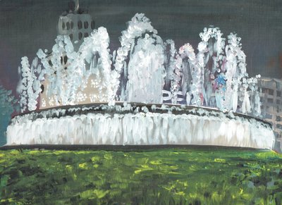 Barcelona éjszaka, 1994, (akril, vászon táblán) alkotó: Vincent Alexander Booth