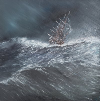 Beagle a viharban a Horn-foknál (2) 1832. december 24., 2014 (olaj, vászon) alkotó: Vincent Alexander Booth