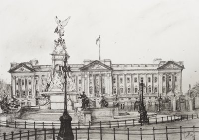 Buckingham-palota, London, 2006, (Tinta a papíron) alkotó: Vincent Alexander Booth