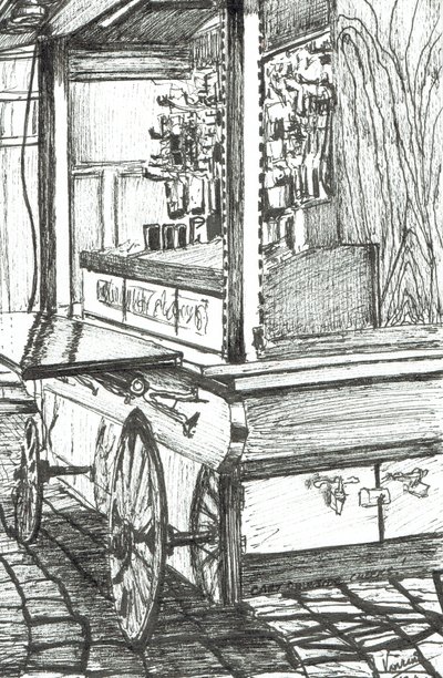 Kosár a Cheers Bar Bostonon kívül, USA, 2003, (Tinta papíron) alkotó: Vincent Alexander Booth