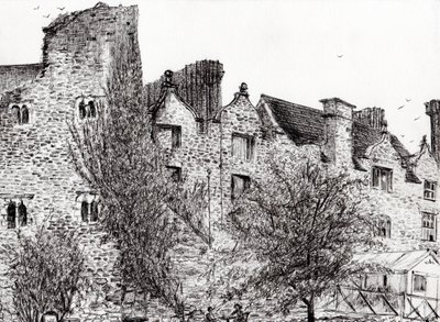 Kastélyrom Hay on Wye, 2007, (tinta papíron) alkotó: Vincent Alexander Booth