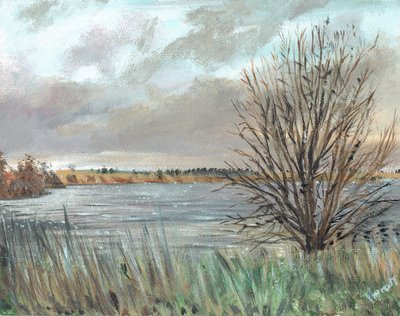 Fannyside Loch, 2009, (akril, vászon táblán) alkotó: Vincent Alexander Booth