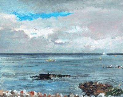 Howth Ireland, 2001, (akril, vászon táblán) alkotó: Vincent Alexander Booth