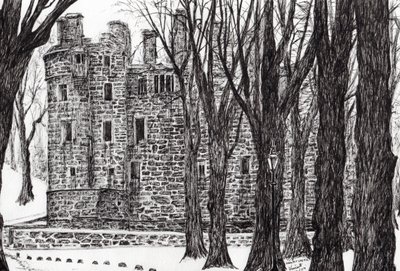 Huntly Castle Scotland, 2007, (tinta papíron) alkotó: Vincent Alexander Booth