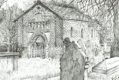 Old Church, Prestbury, 2009, (Tinta papíron) alkotó: Vincent Alexander Booth