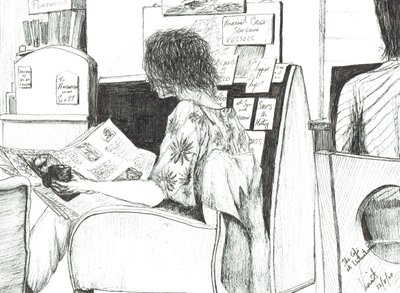 Olvasás a Waterstones könyvesboltban, Manchester, 2007 alkotó: Vincent Alexander Booth