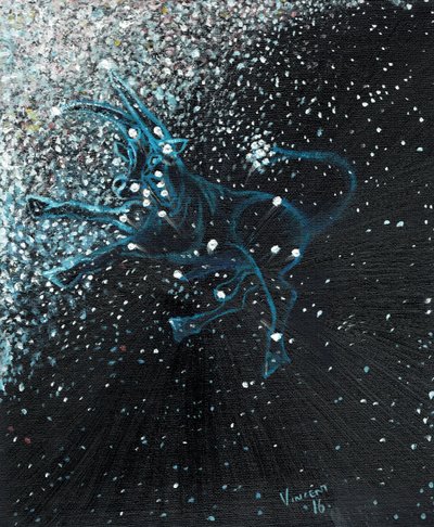 Bika csillagjegy, 2016, (olaj, vászon tábla) alkotó: Vincent Alexander Booth