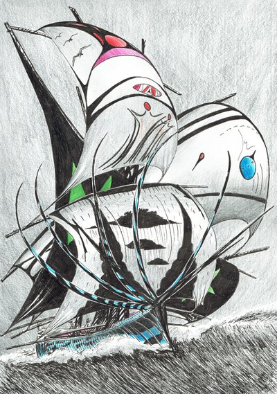 Storm Creators Andamán-tenger, 2017, (tinta papíron) alkotó: Vincent Alexander Booth