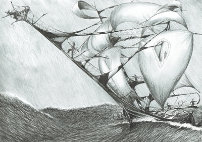 Storm Creators Kaszpi-tenger, 2017, (tinta papírra) alkotó: Vincent Alexander Booth